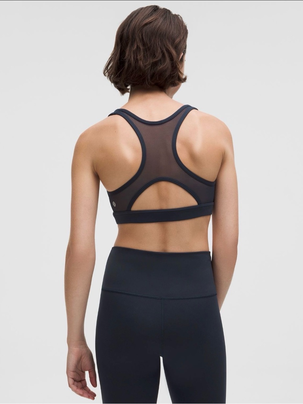 Lululemon Wunder Train Mesh-Back Bra Medium Support, B/C Cup Navy Blue - Size 10 - Picture 3 of 5